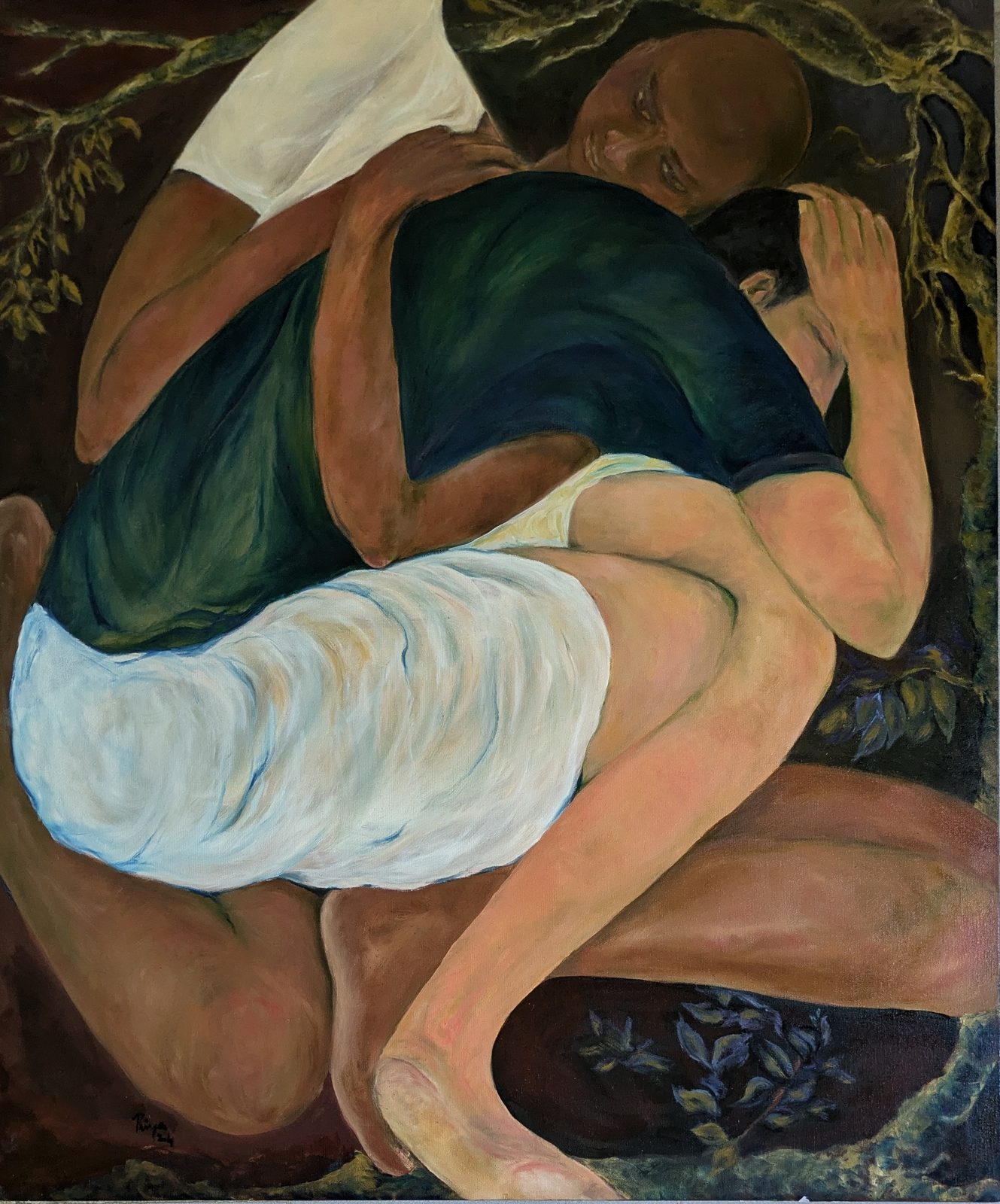 Embrace — entangled figures intertwined